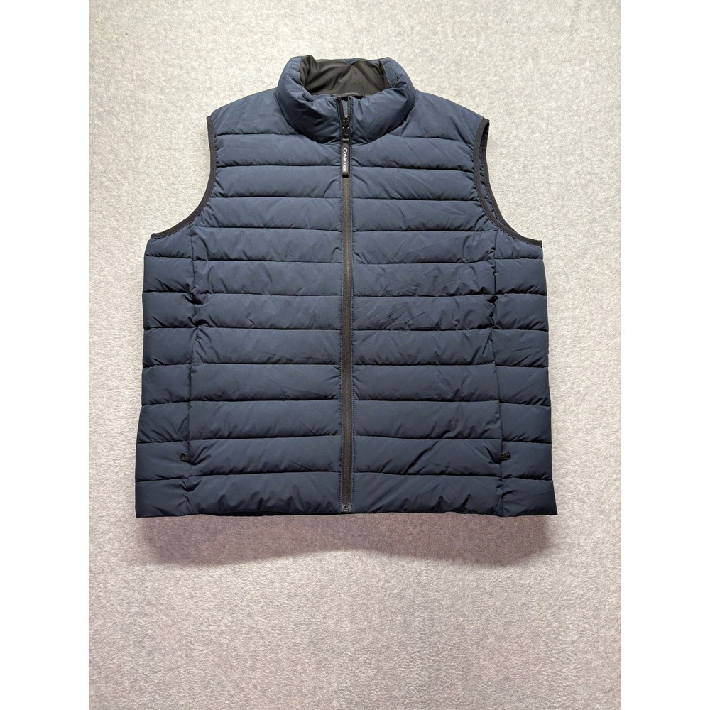 Calvin Klein Mens Navy Blue Quilted Puffer Vest XL CM355480 CMJOE5019F NVY